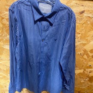 American Eagle Outfitters Blue Striped Dress Shirt